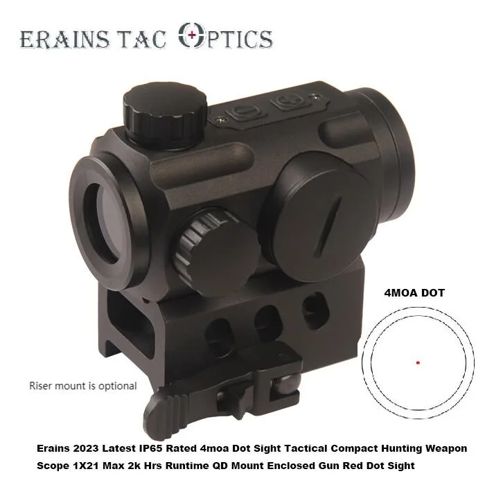 Erains Tac Optics Competing Tasco Sights Tactical 1X21 4moa IP65 5 Levels Compact Enclosed Qd Mount Red Illumination Weapon Red DOT Scope Aiming Red DOT Sight