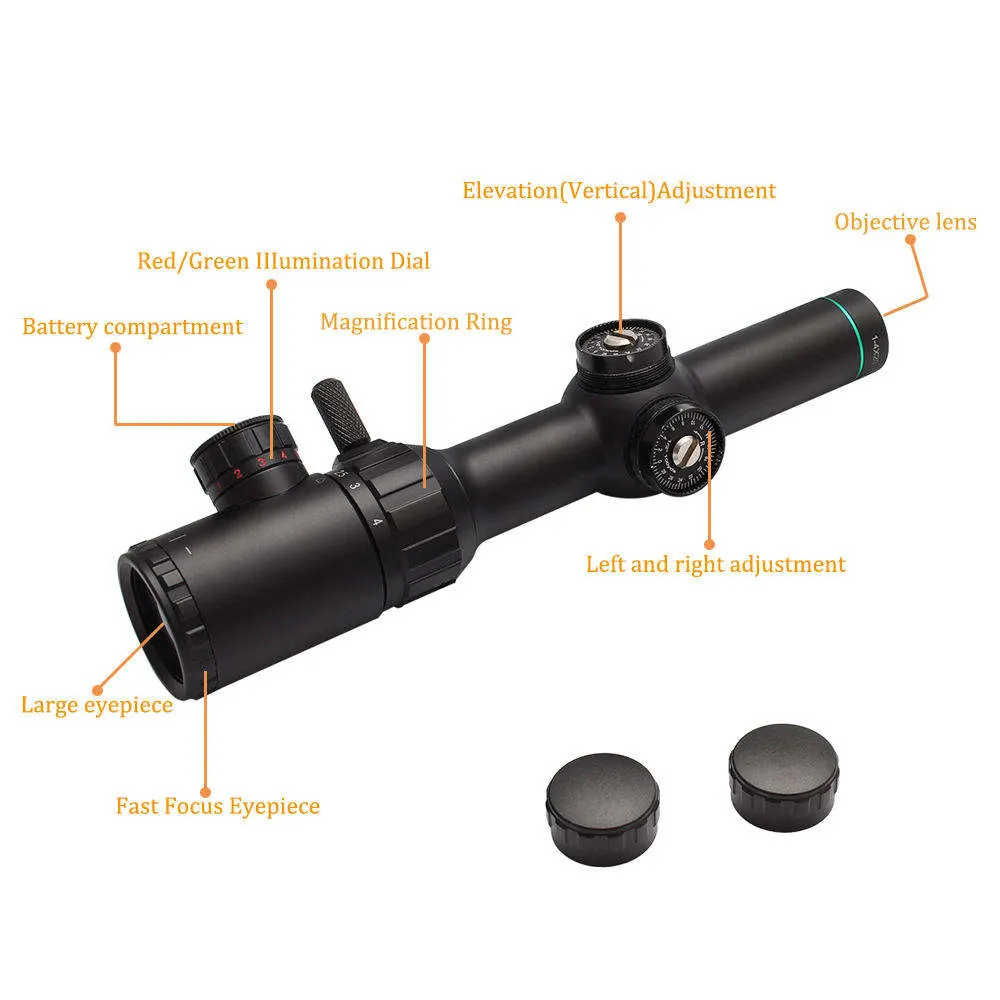 Spina Optics 1-4X20 Waterproof Riflescope Outdoor Hunting Scope Tactical Scope