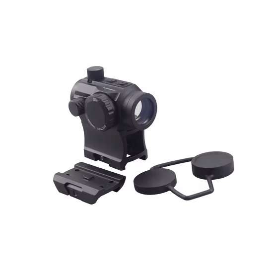 Erains M1al スタイル 4-5moa クローズドコンパクトタクティカルスコープ 1 x 28 トッププッシュボタンスイッチとライザーマウントピストル、赤と緑の照準器が付属