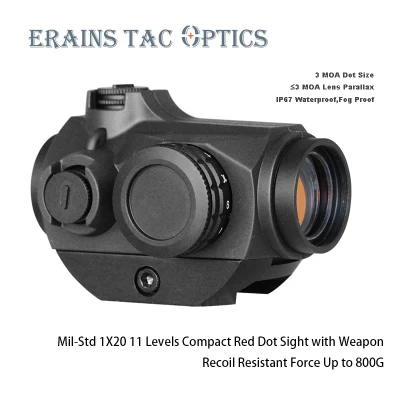 Erains Tac Optics Mil-Strd 戦術 1X20 3moa IP67 11 レベルコンパクトレッド照明ピストルレッドドットスコープ照準ドットレチクルサイト