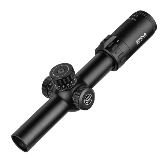 Plug Optics 狩猟ライフルスコープ 1-6X24 IR 戦術アクセサリー、赤色照明付き、ターゲット狩猟光学スコープ