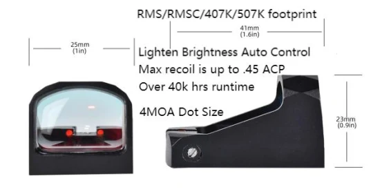 Konkurrierendes Tasco 4moa コンパクトタクティカルハンティング Uber 40,000 Standen IC LED 照光センサーリフレックスレッドドット武器スコープ究極のハンティング Rmsc フットプリントレッドドットサイト